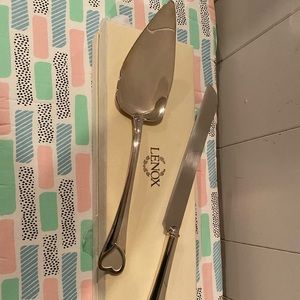 Lenox cake knife and server